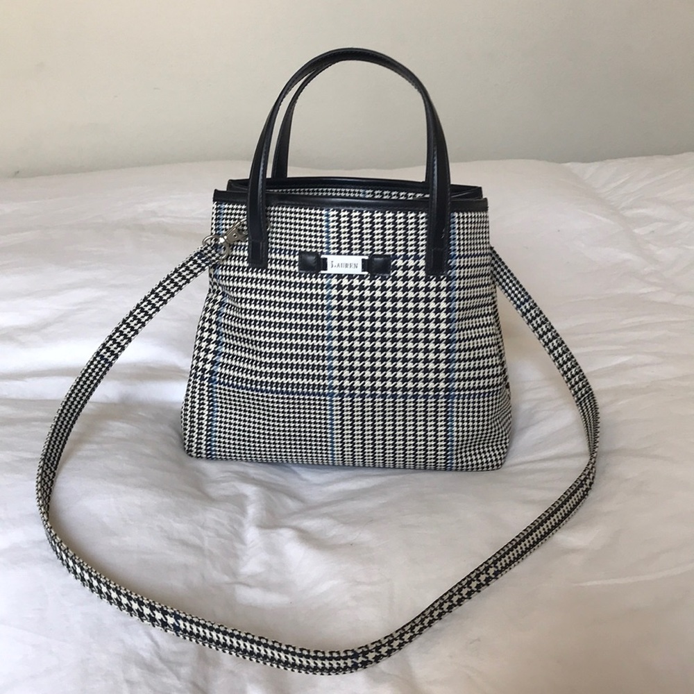 RALPH LAUREN houndstooth / plaid purse